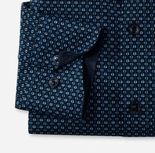 Load image into Gallery viewer, OLYMP Luxor Modern Fit Print Shirt in Navy
