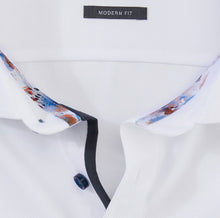 Load image into Gallery viewer, OLYMP Luxor Modern Fit Shirt White with Print Trim 12823400
