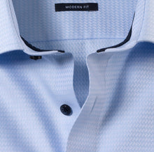 Load image into Gallery viewer, OLYMP Luxor Modern Fit Shirt Blue with Navy Trim 13143411
