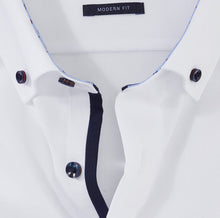 Load image into Gallery viewer, OLYMP Luxor Modern Fit Shirt White with Print Trim 13323400
