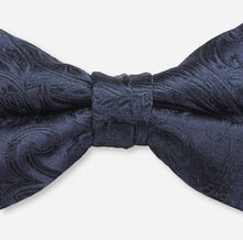 Load image into Gallery viewer, OLYMP Silk Jacquard Bow Tie Navy
