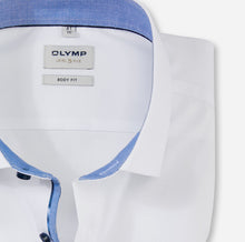 Load image into Gallery viewer, OLYMP Level Five Body Fit Shirt White with Contrast Trims 20903400
