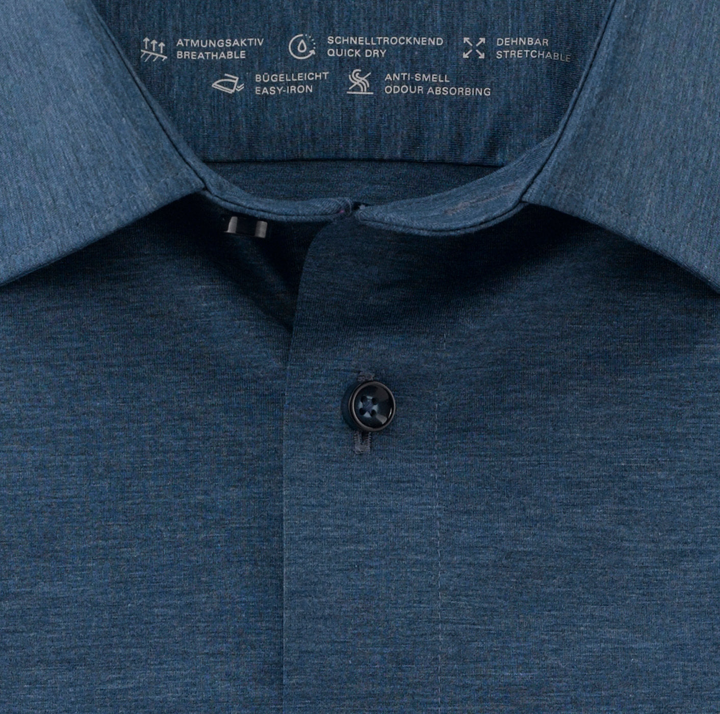 Olymp Luxor 24/7 Slim Fit Flex Jersey Shirt - Blue