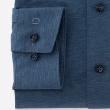 Load image into Gallery viewer, OLYMP Luxor 24-Seven Modern Fit Dynamic Flex Jersey Shirt Blue Melange

