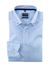 Load image into Gallery viewer, OLYMP Luxor Modern Fit Striped Shirt Light Blue
