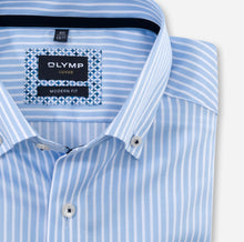 Load image into Gallery viewer, OLYMP Luxor Modern Fit Striped Shirt Light Blue
