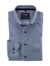 Load image into Gallery viewer, OLYMP Luxor Modern Fit Striped Shirt Navy
