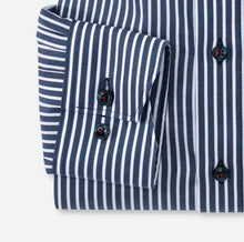 Load image into Gallery viewer, OLYMP Luxor Modern Fit Striped Shirt Navy
