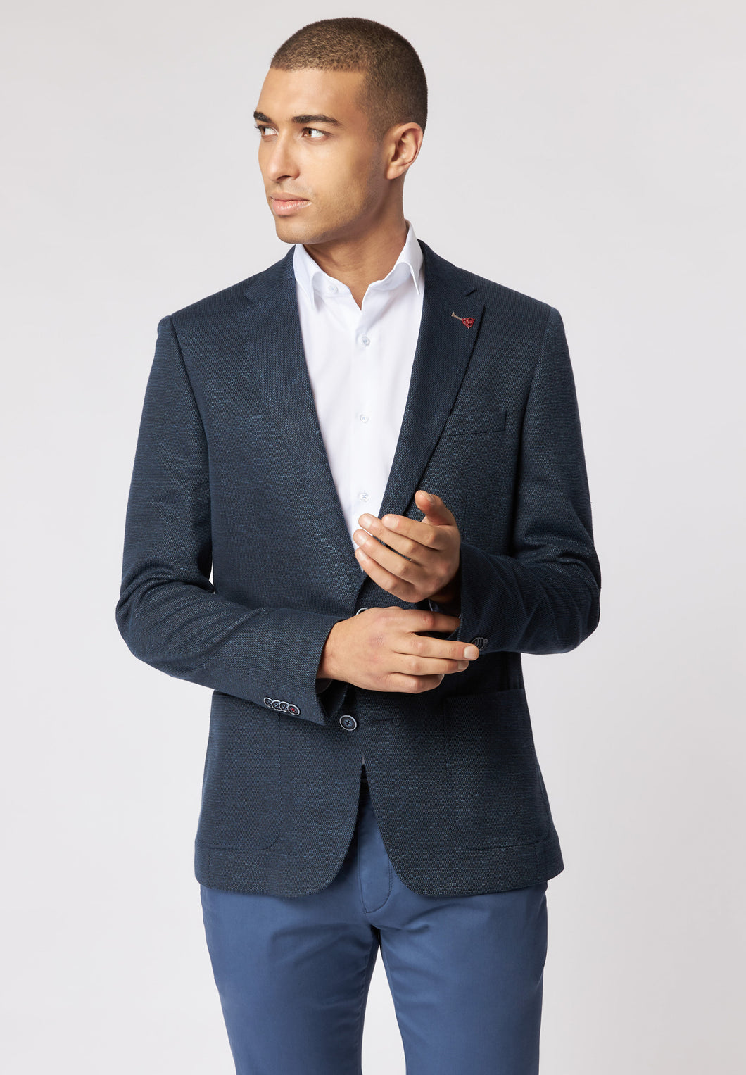 ROY ROBSON Slim Fit Jersey Jacket in Navy 5080 B401 2282