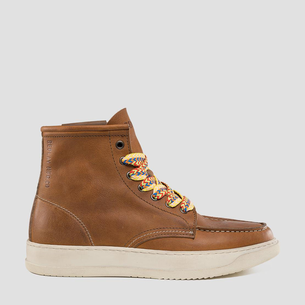 Reload Bicolor mid-cut sneakers in leather