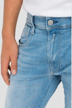 Load image into Gallery viewer, Replay Anbass Slim Fit Hyperflex XLITE Denim Jeans Reused Light Blue
