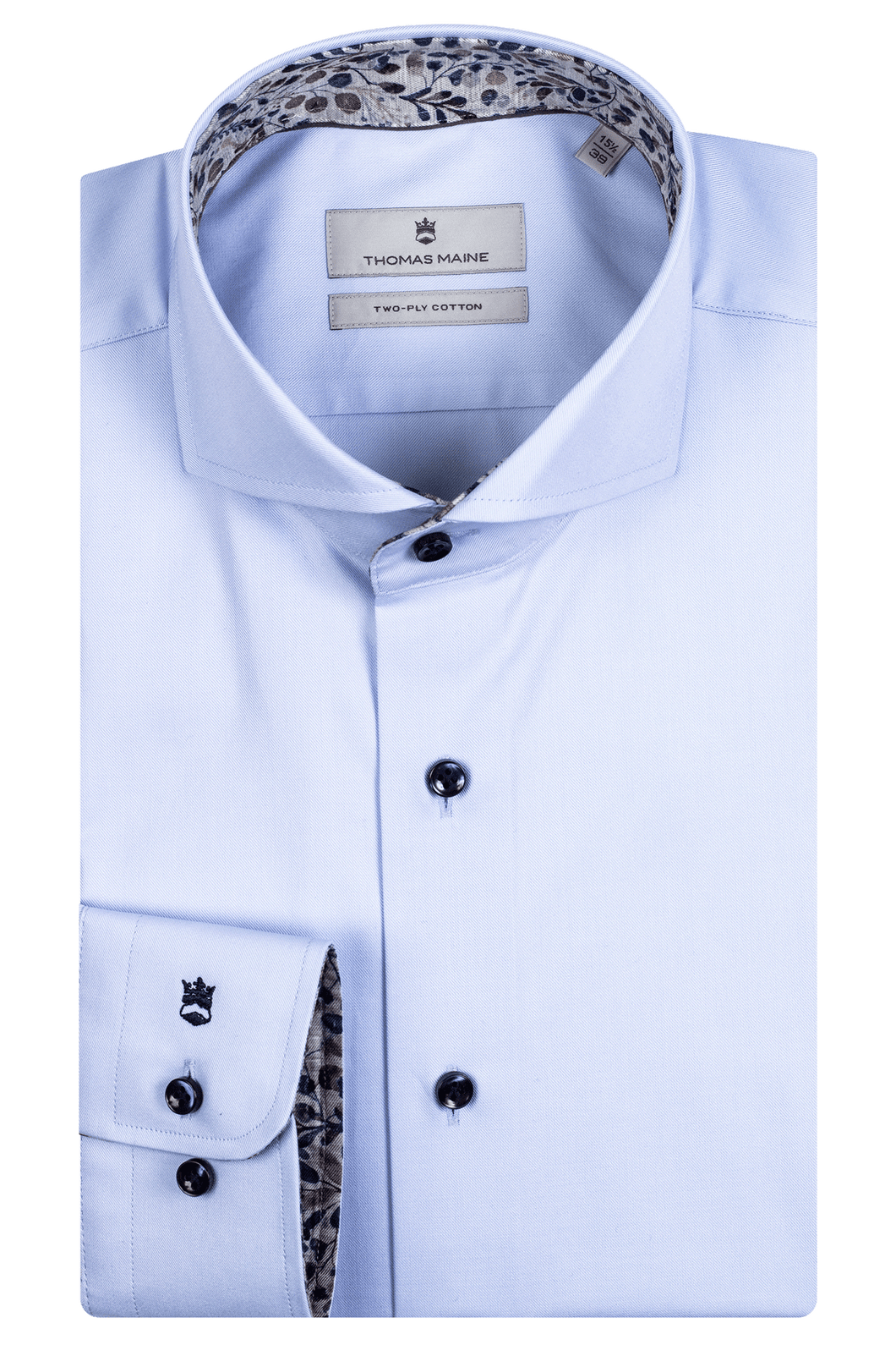 THOMAS MAINE Light Blue Shirt with Contrast Print Details