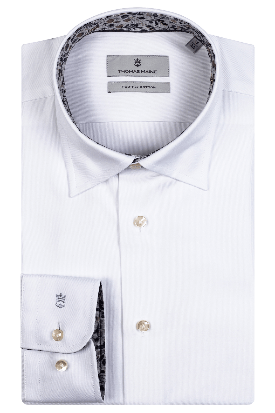 THOMAS MAINE White Shirt with Contrast Print Details