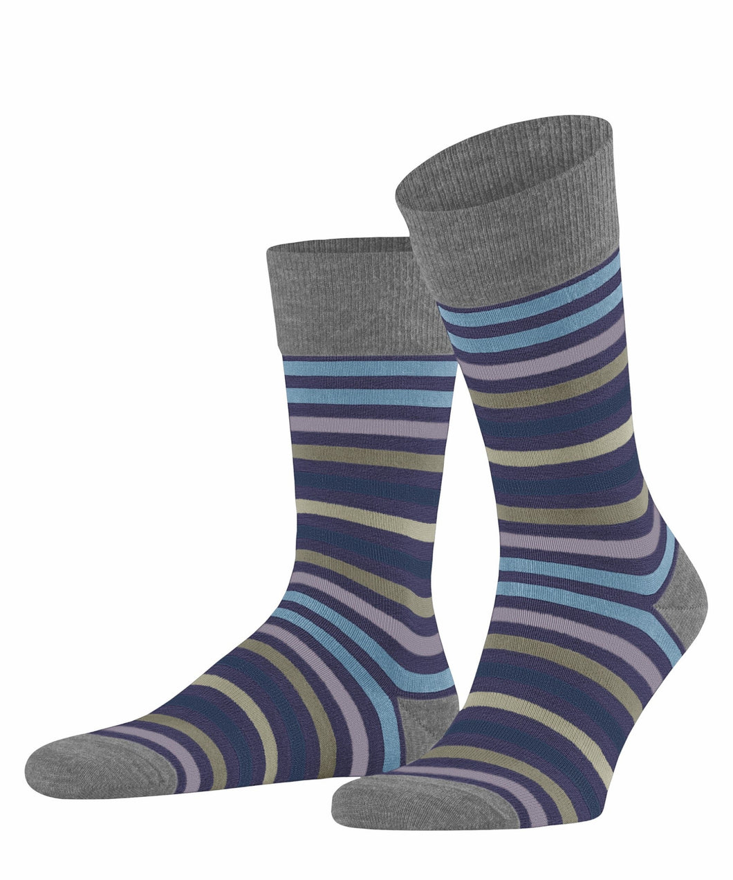 FALKE Tinted Stripe Socks in Grey-Viola